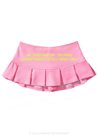 Me Or Techno Y2K Mini Pleated Skirts Cherrykitten