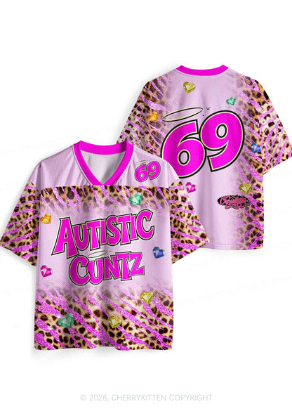 Autistic Cxxt Pink Leopard Y2K Sport Jersey Shirts Cherrykitten