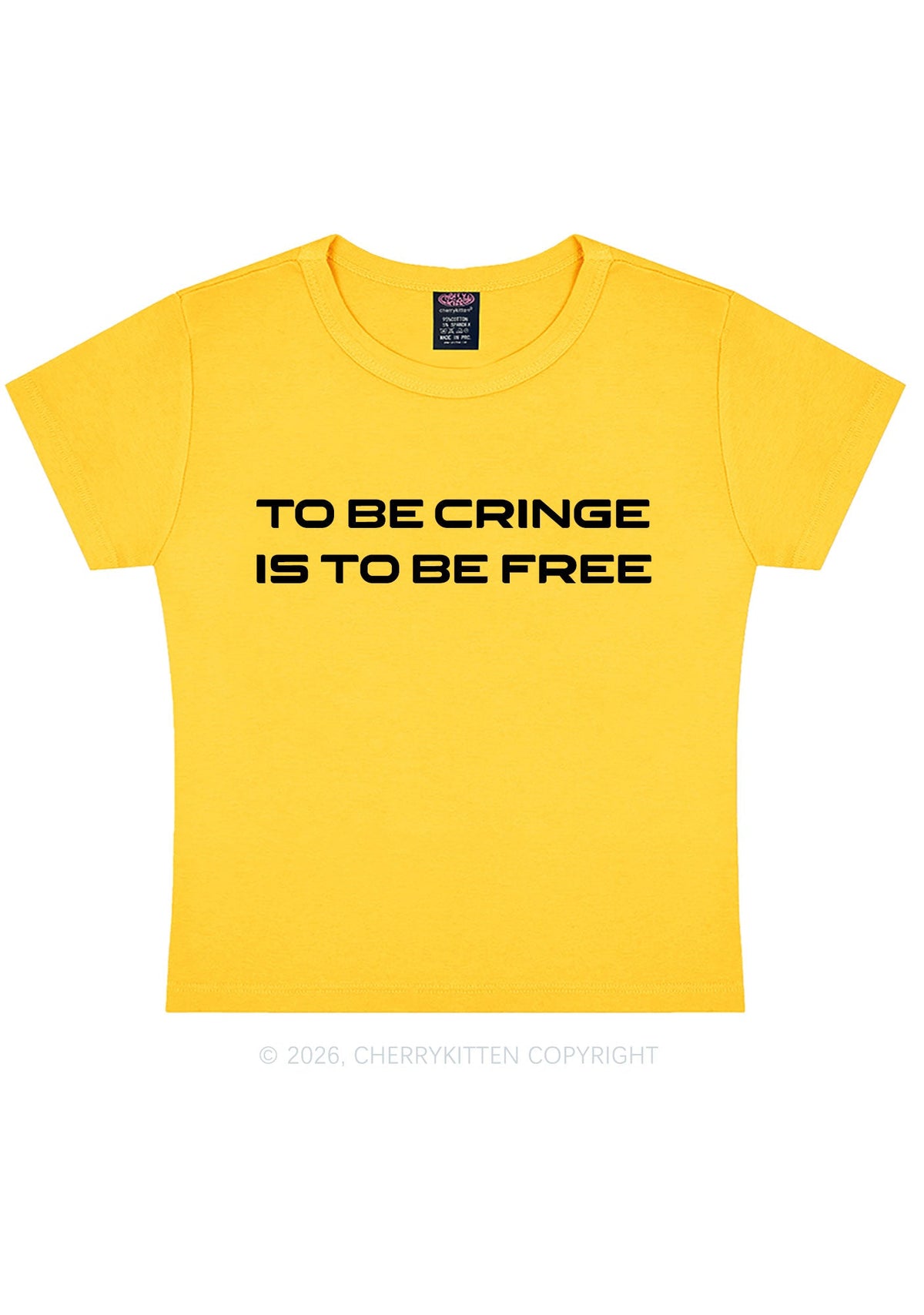 To Be Cringe Is To Be Free Y2K Baby Tee Cherrykitten