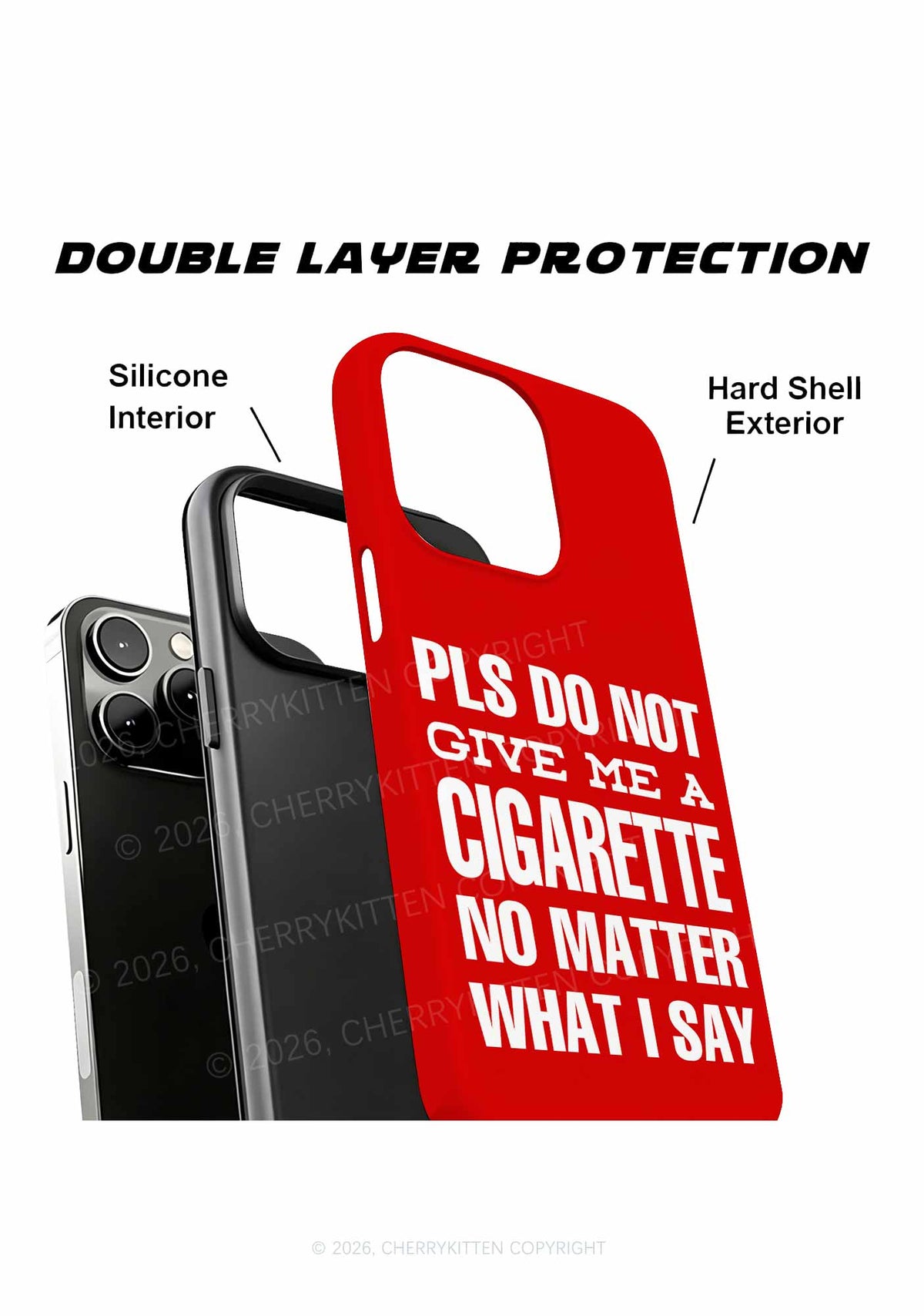 Red Don't Give Me Cigarette Y2K Phone Case Cherrykitten