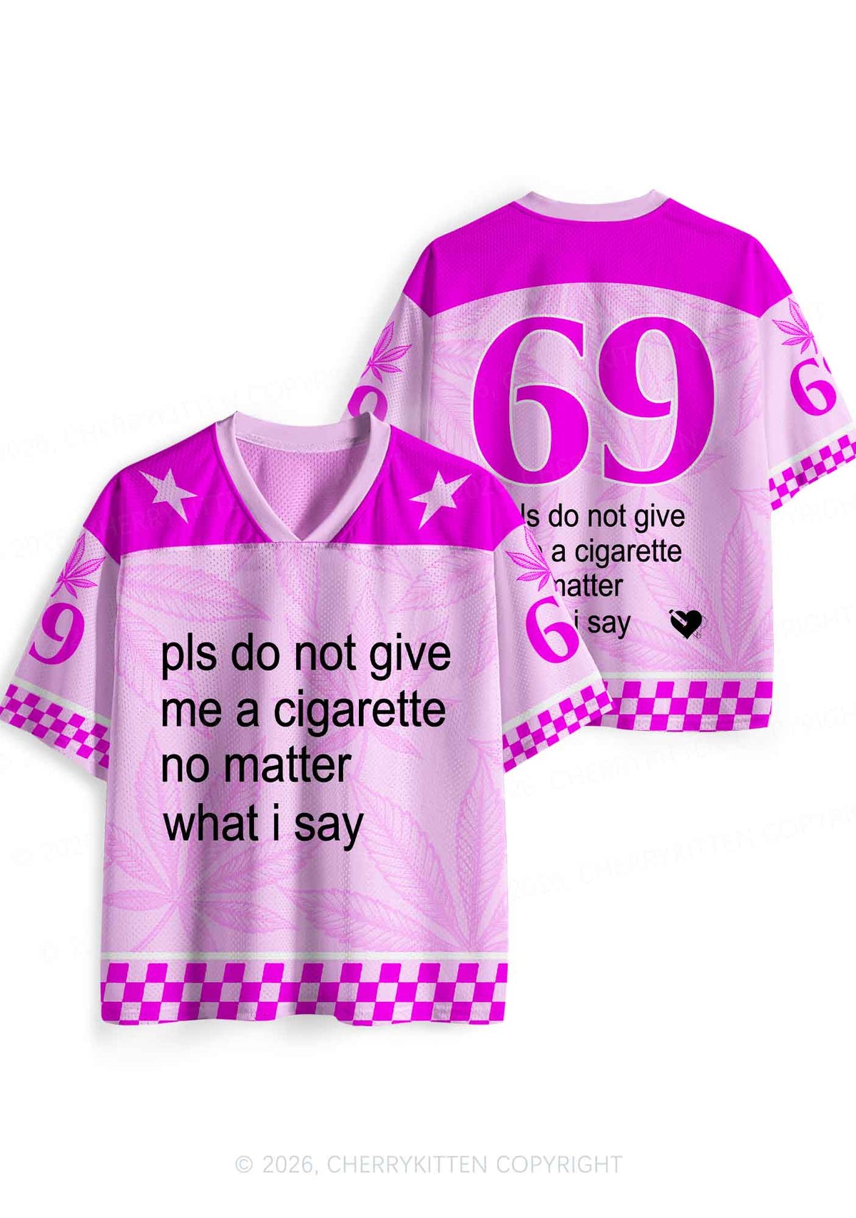 Pls Dont Give Me Cigarette Y2K Sport Jersey Shirts Cherrykitten