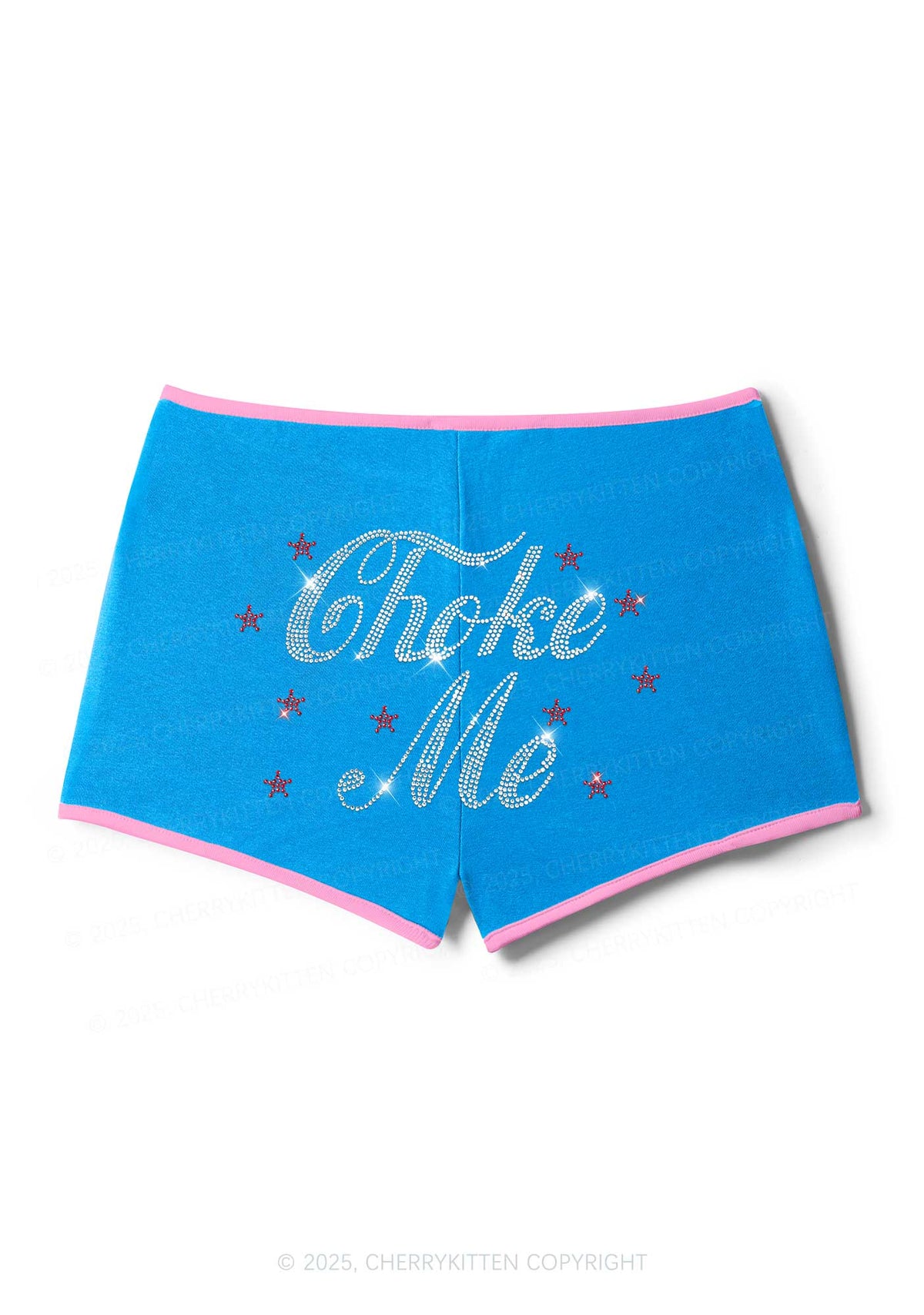 Rhinestone Choke Me Y2K Booty Shorts Cherrykitten