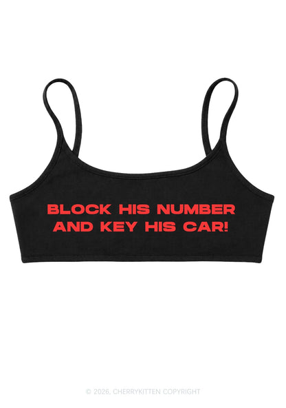 Block His Number Y2K Super Crop Cami Cherrykitten