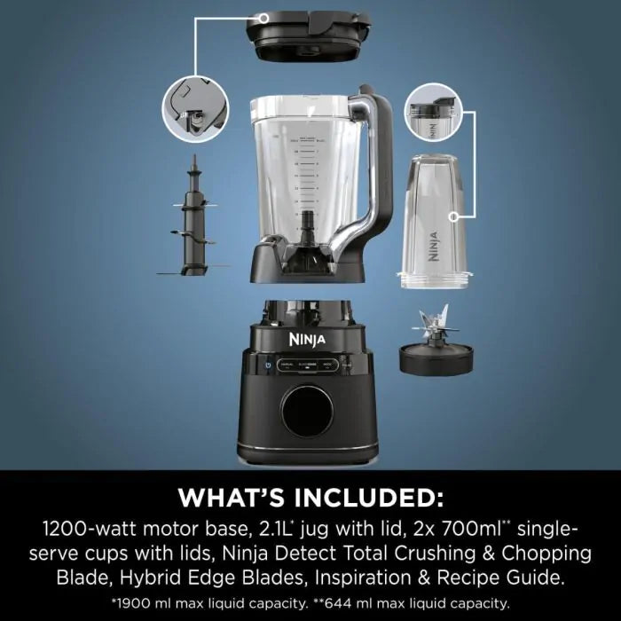 Ninja  Power Blender Pro – 2.1L Jug & 2x Single-Serve Cups (TB301UK)
