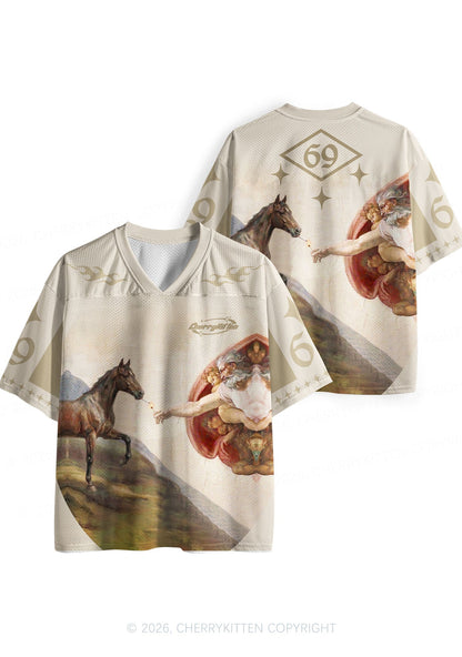 God Smoking Horse Y2K Sport Jersey Shirts Cherrykitten