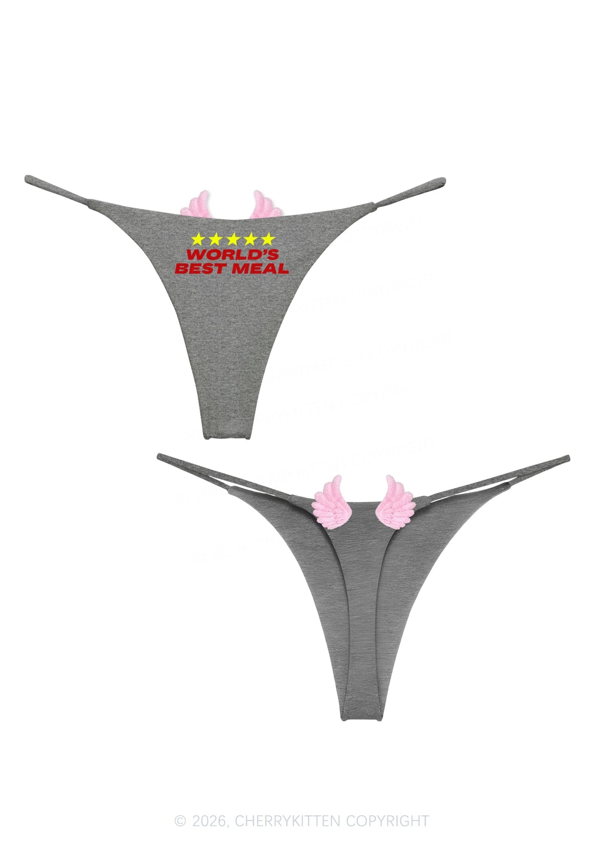 Worlds Best Meal Y2K Goth Angel Wings Bikini String Thong Cherrykitten