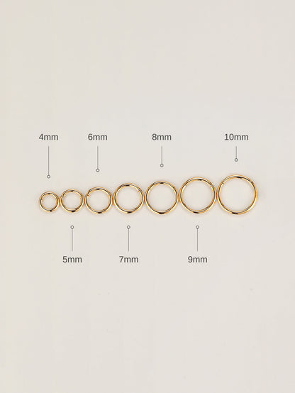 KOSINER 14K Solid Gold 16G (1.2mm) Hoop