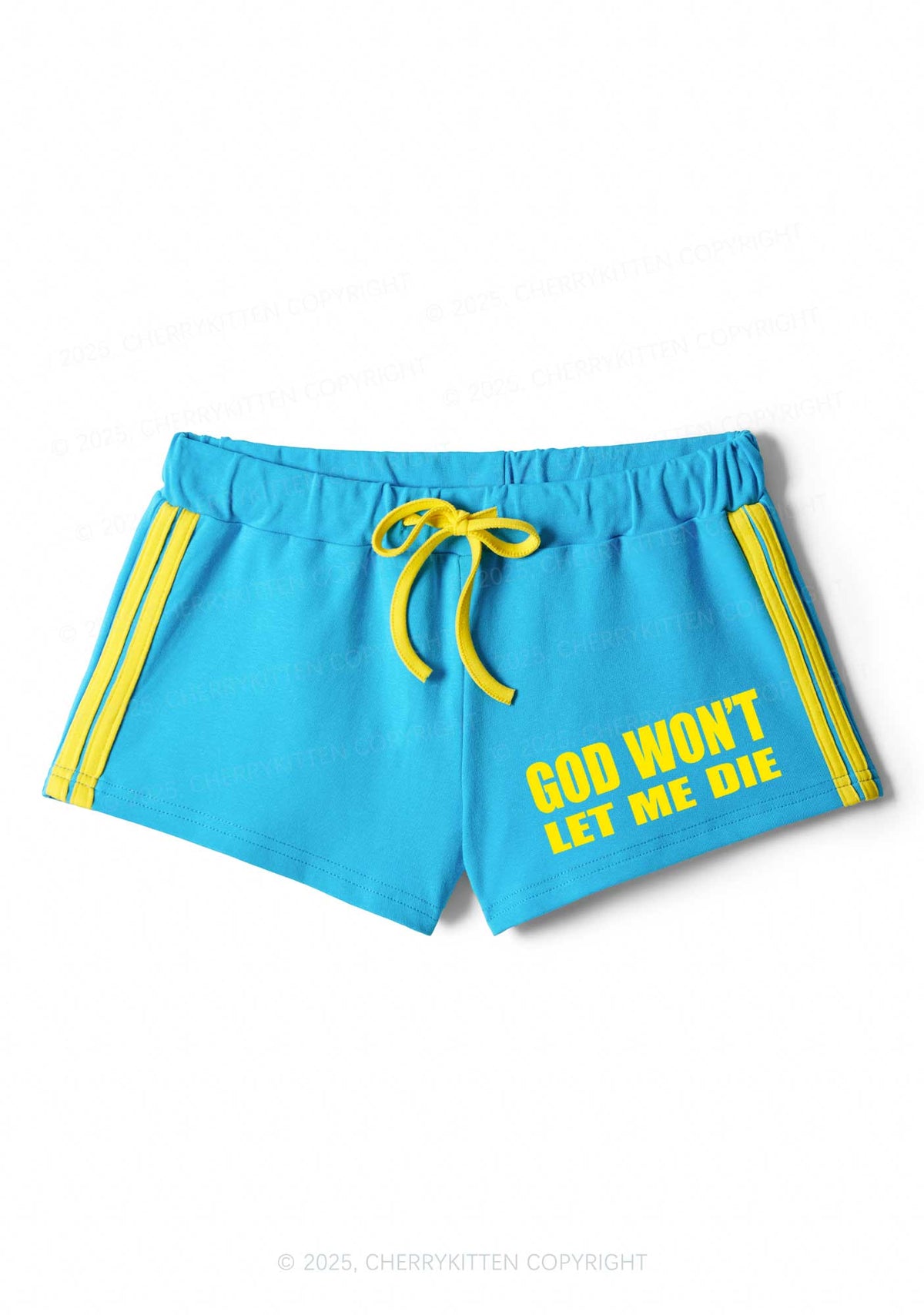 God Wont Let Me Die Y2K Drawstring Mini Shorts Cherrykitten