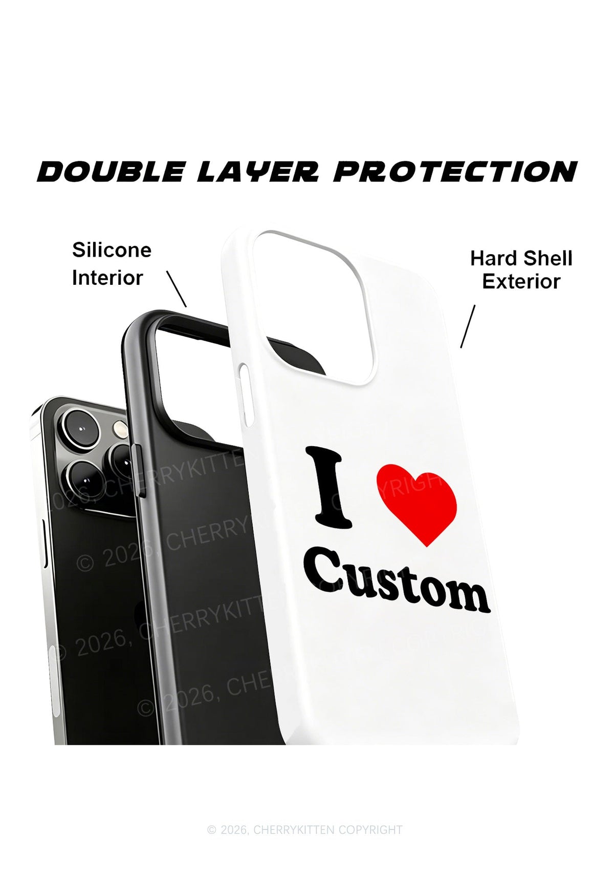I Love Custom Personalized Y2K Phone Case Cherrykitten