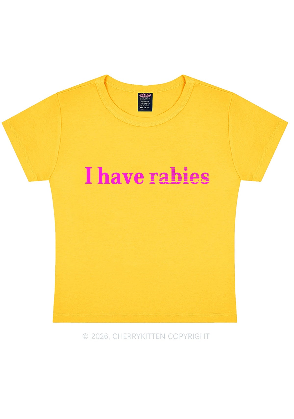 I Have Rabies Y2K Baby Tee Cherrykitten