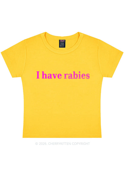 I Have Rabies Y2K Baby Tee Cherrykitten