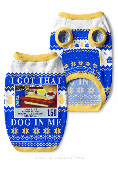 I Got That Hot Dog In Me Y2K Pet Knit Sweatshirt Cherrykitten