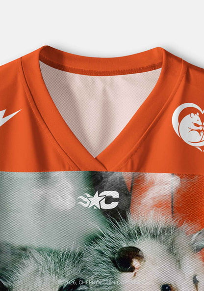 Smoking Badass Possum Y2K Crop Sport Jersey Shirts Cherrykitten