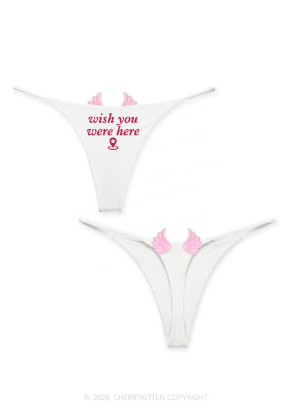 Wish You Were Here Y2K Goth Angel Wings Bikini String Thong Cherrykitten