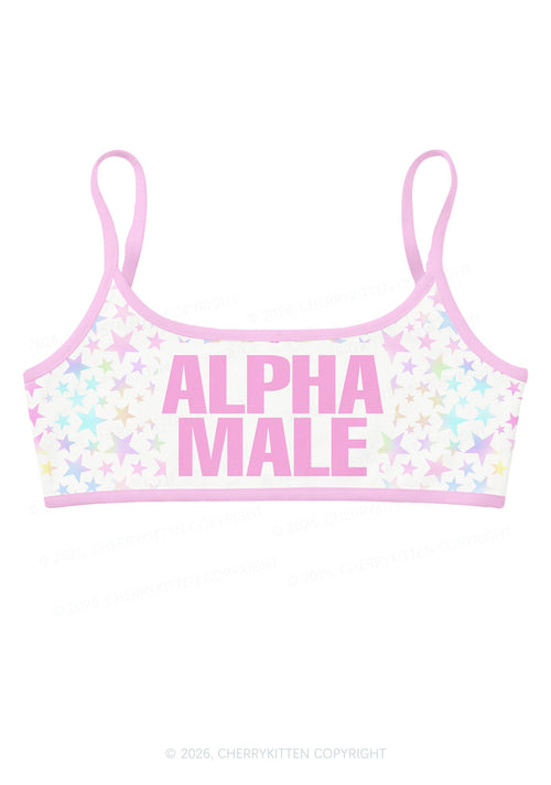 Pastel Star Alpha Male Y2K Print Super Crop Cami Cherrykitten