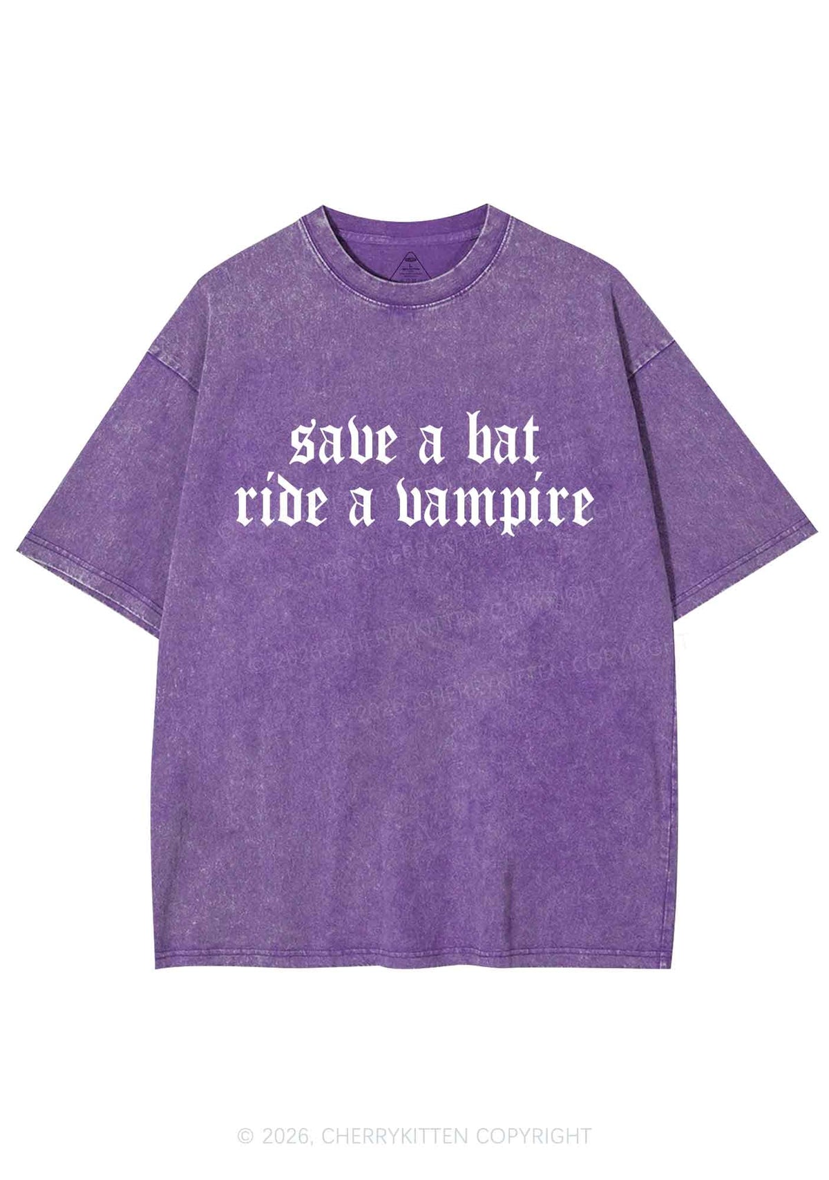 Halloween Ride A Vampire Y2K Shirts Washed Tee Cherrykitten