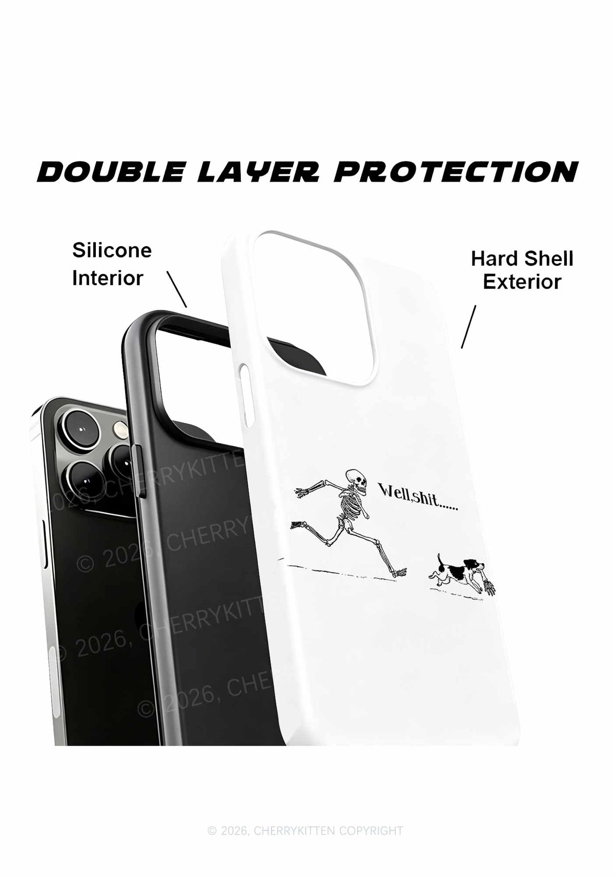 Halloween Well Shxt Skeleton Dog Y2K Phone Case Cherrykitten