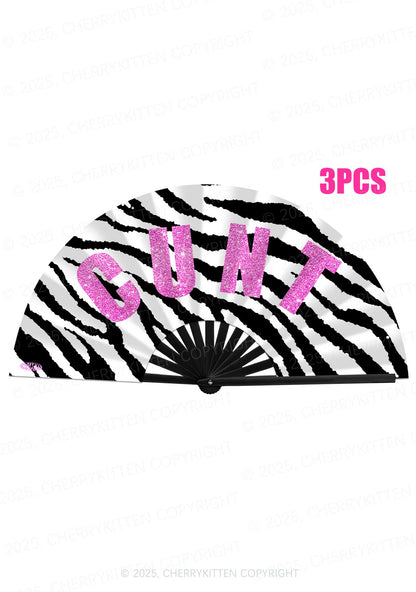 Zebra Cxxt Y2K Rave Hand Fan Cherrykitten