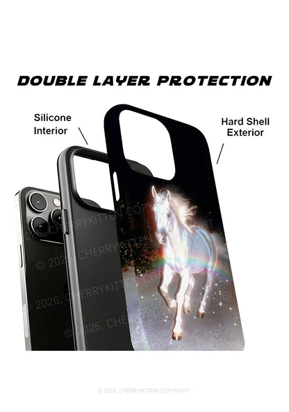 Rainbow Glowing Horse Y2K Phone Case Cherrykitten