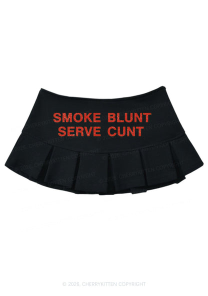 Smoke Blunt Y2K Mini Pleated Skirts Cherrykitten