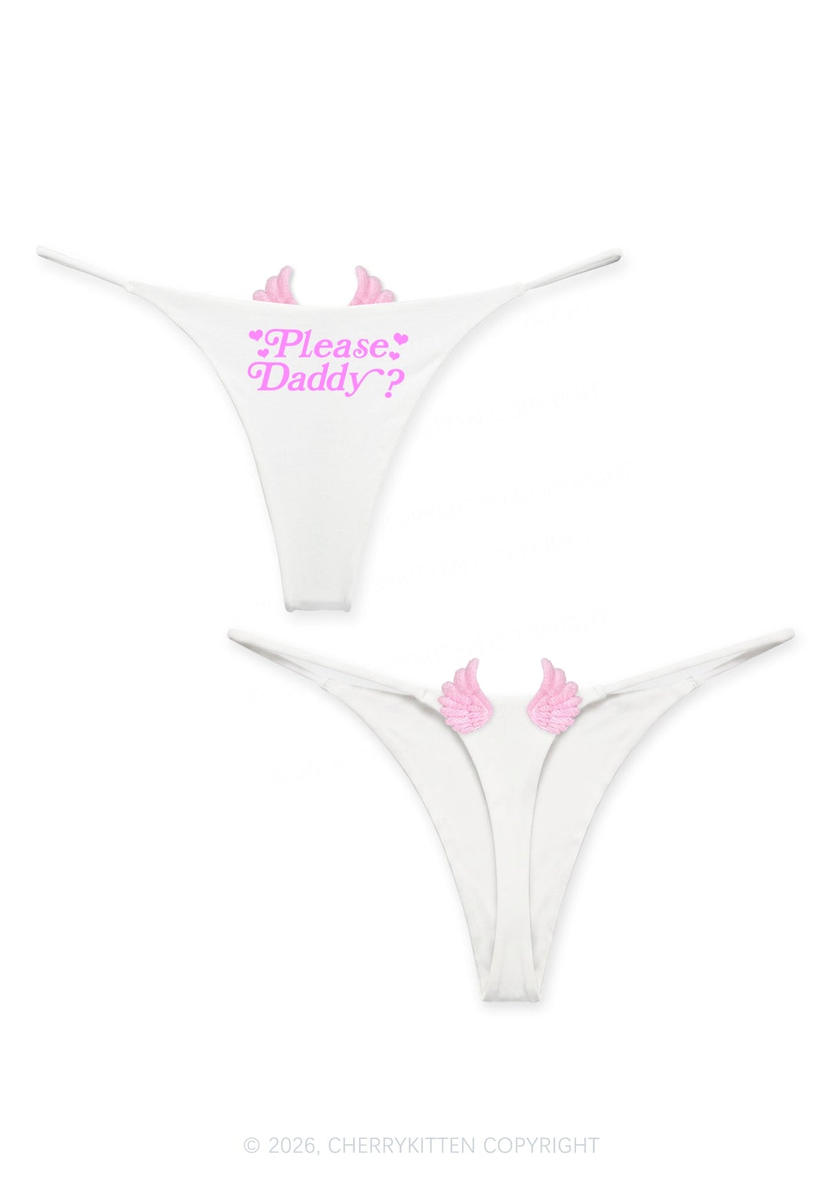 Please Daddy Y2K Goth Angel Wings Bikini String Thong Cherrykitten