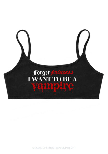 Halloween Want To Be Vampire Y2K Super Crop Cami Cherrykitten