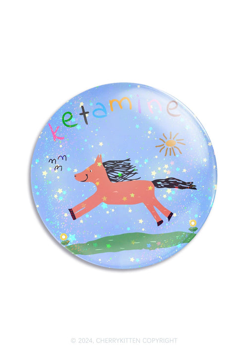 Orange K Pony 1Pc Y2K Pin Badge Cherrykitten
