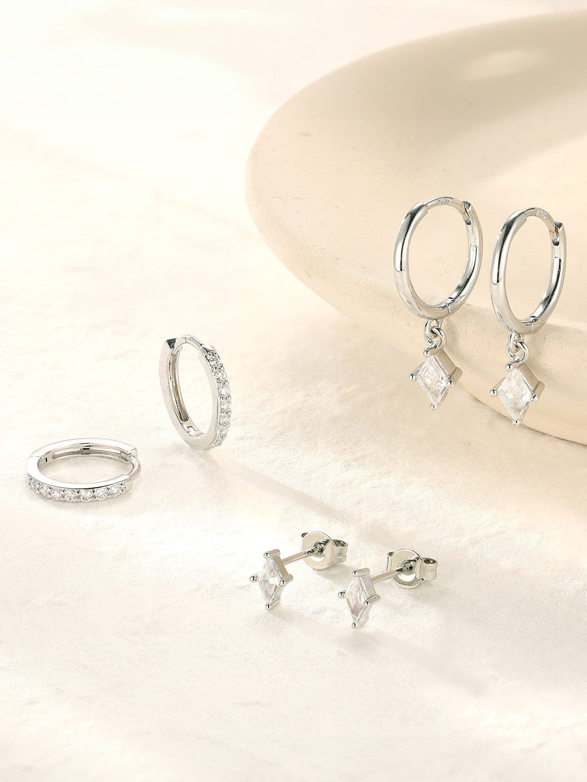 KOSINER 18K gold-plated Delicate Rhombus 3-Piece Set