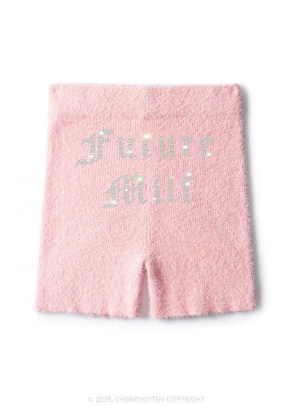 Rhinestone Future Mxxf Y2K Fluffy Shorts Cherrykitten