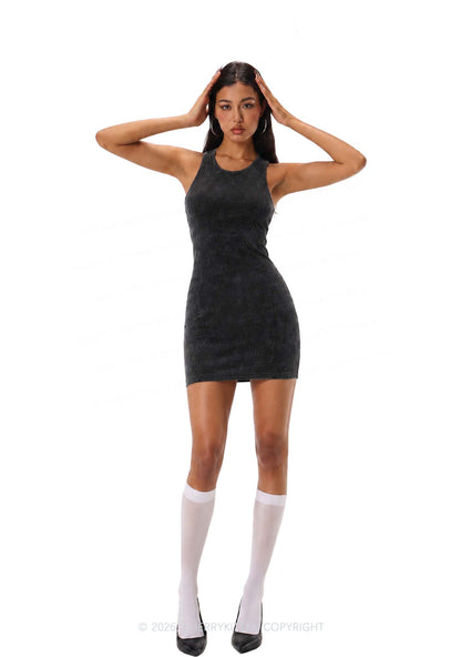 Plain Y2K Washed Tank Dress Cherrykitten