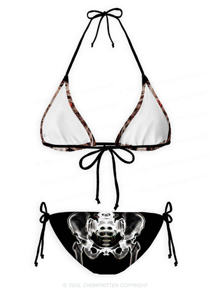 Halloween Anatomical Skeleton Y2K Print Bikini Set Cherrykitten