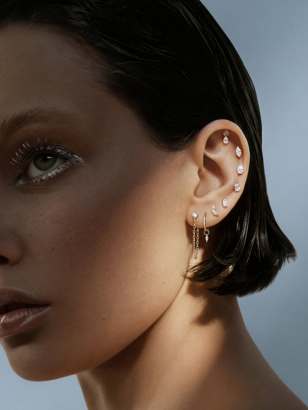 KOSINER 14K Solid Gold Marquise Lab-Grown Diamond Drop Charm