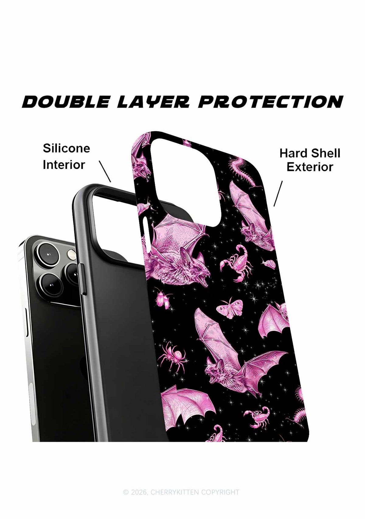 Halloween Pink Bat Y2K Phone Case Cherrykitten