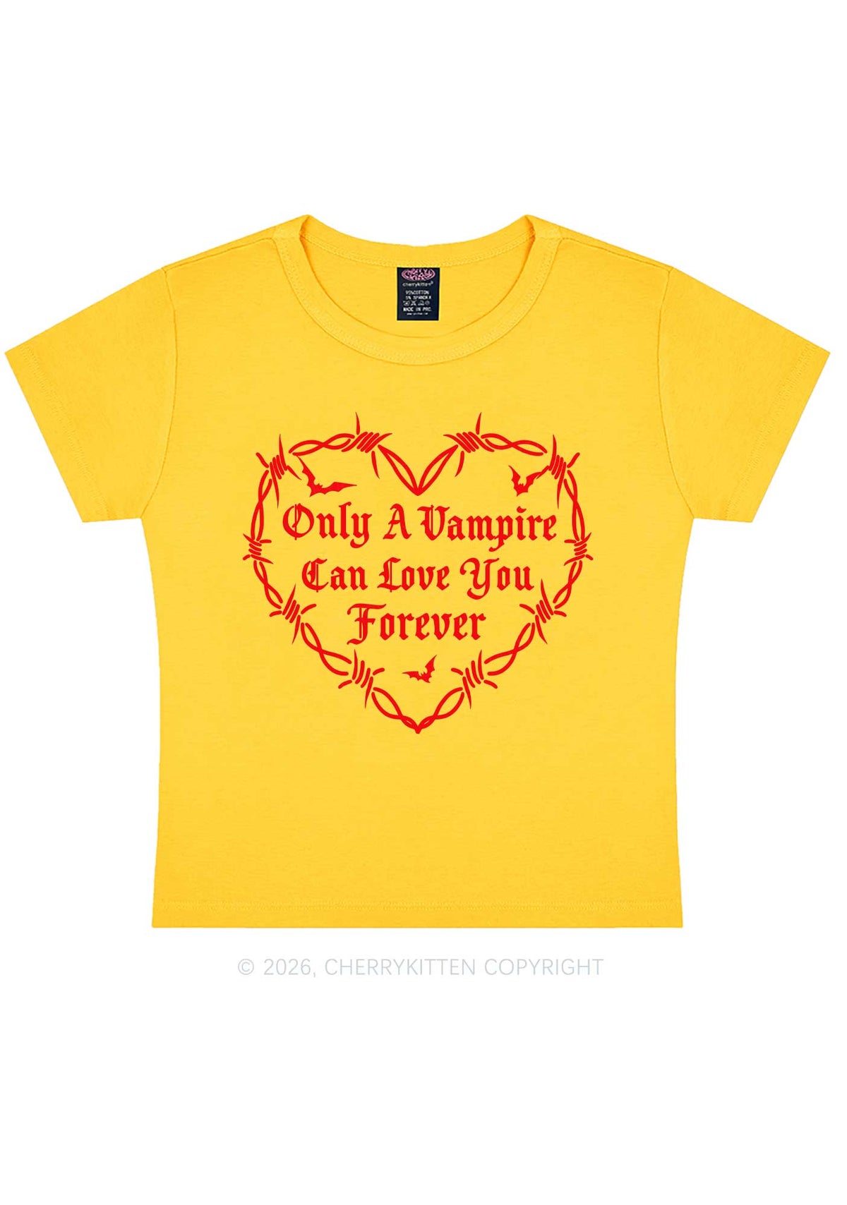 Halloween Vampire Love You Forever Y2K Baby Tee Cherrykitten
