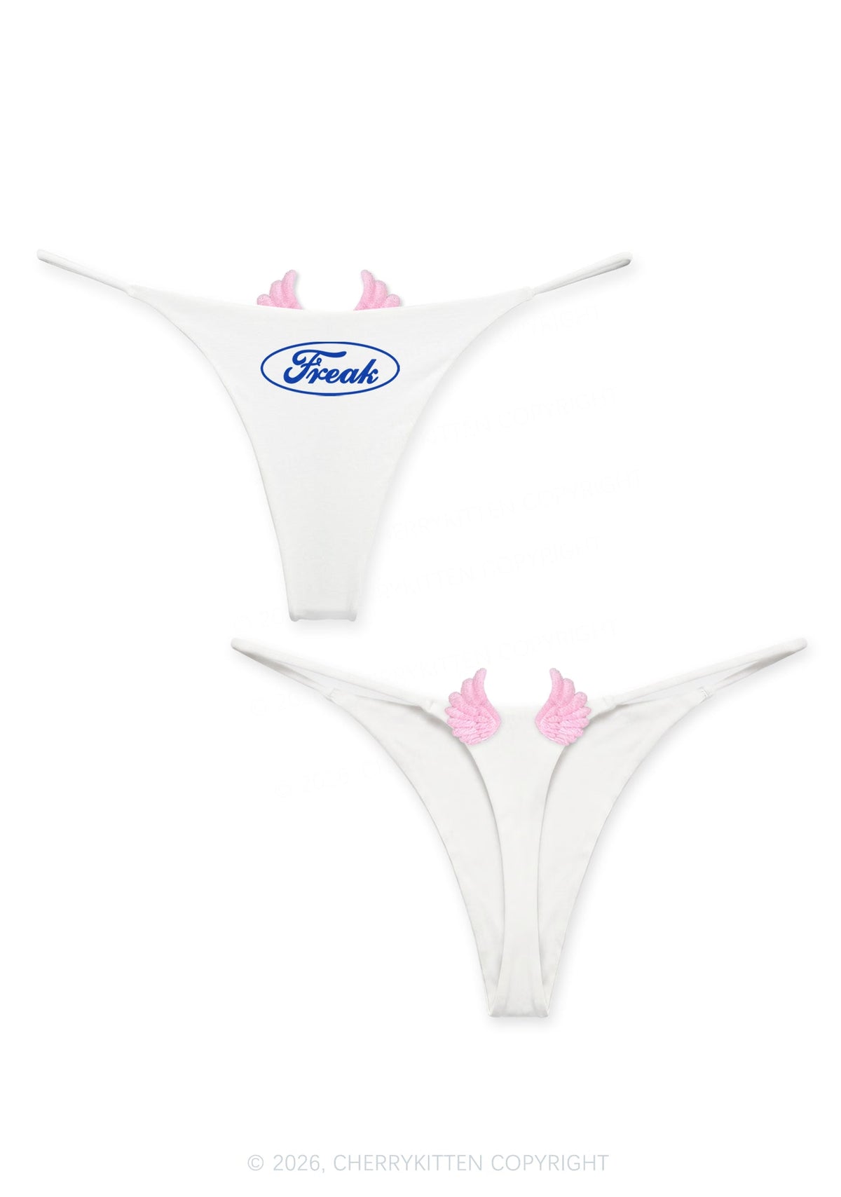 Oval Freak Y2K Goth Angel Wings Bikini String Thong Cherrykitten
