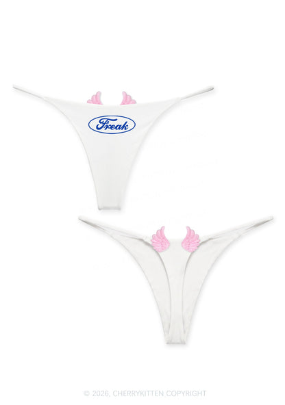 Oval Freak Y2K Goth Angel Wings Bikini String Thong Cherrykitten
