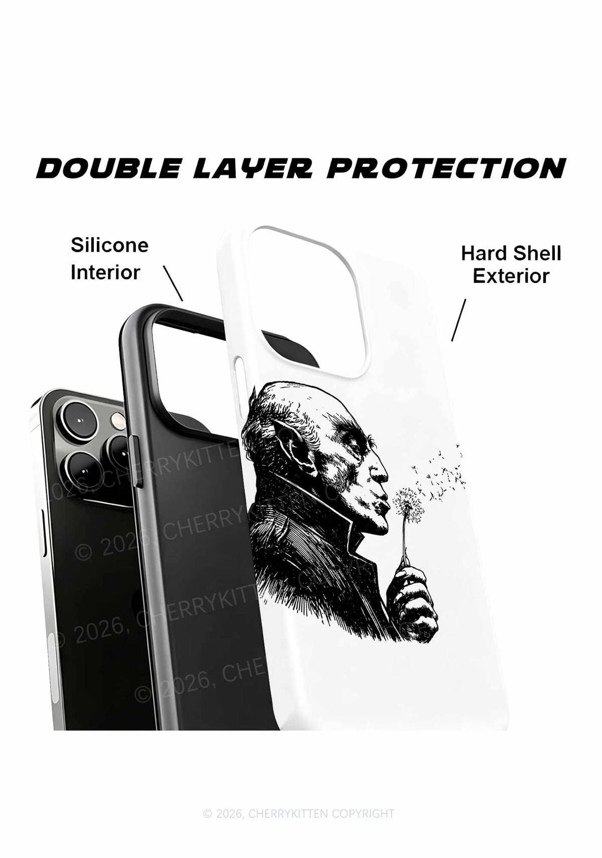 Halloween Vampire Blowing Dandelion Y2K Phone Case Cherrykitten