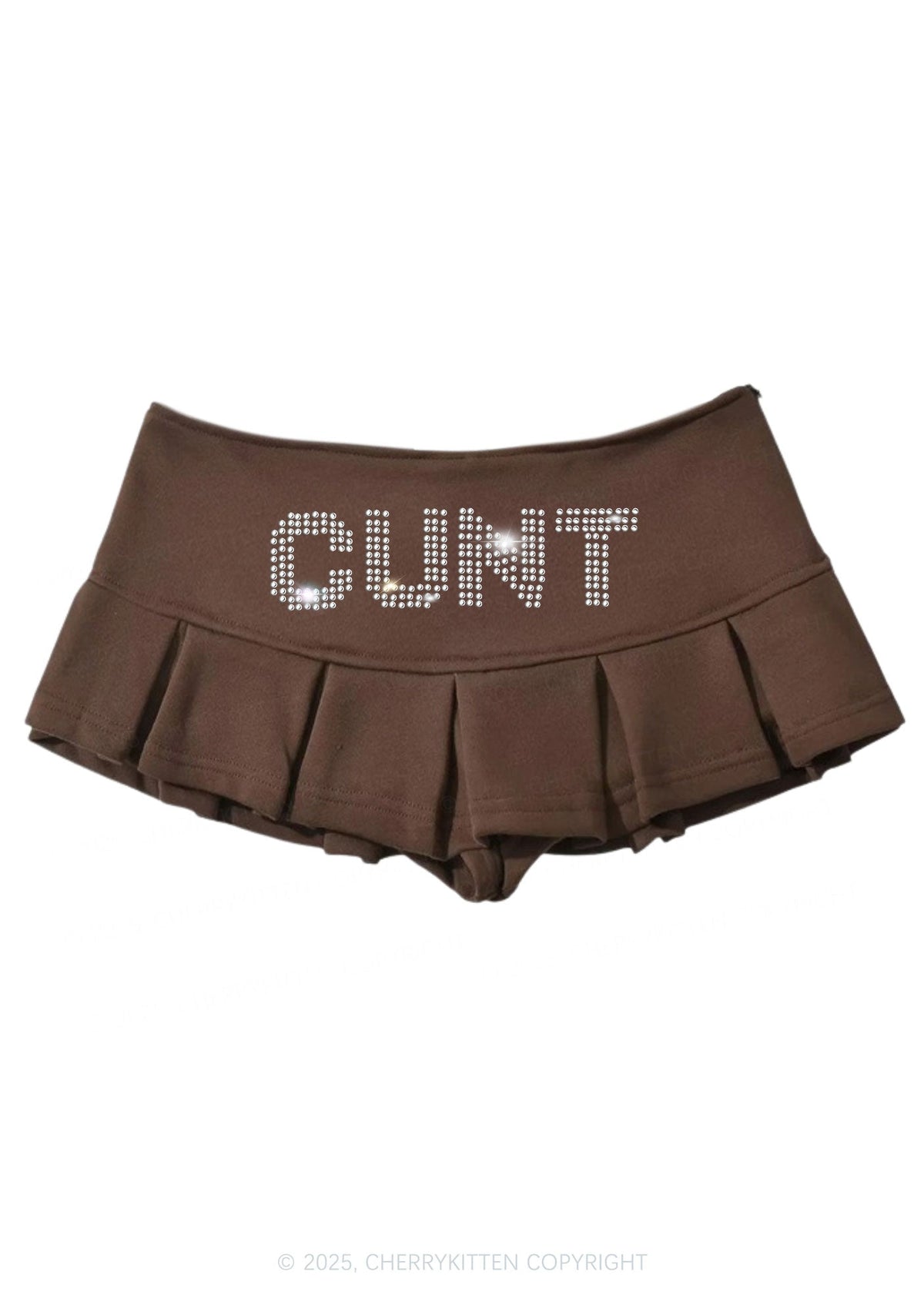 Rhinestone Cxxt Y2K Mini Pleated Skirts Cherrykitten