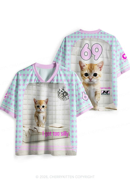I Got Too Silly Cat Y2K Sport Jersey Shirts Cherrykitten