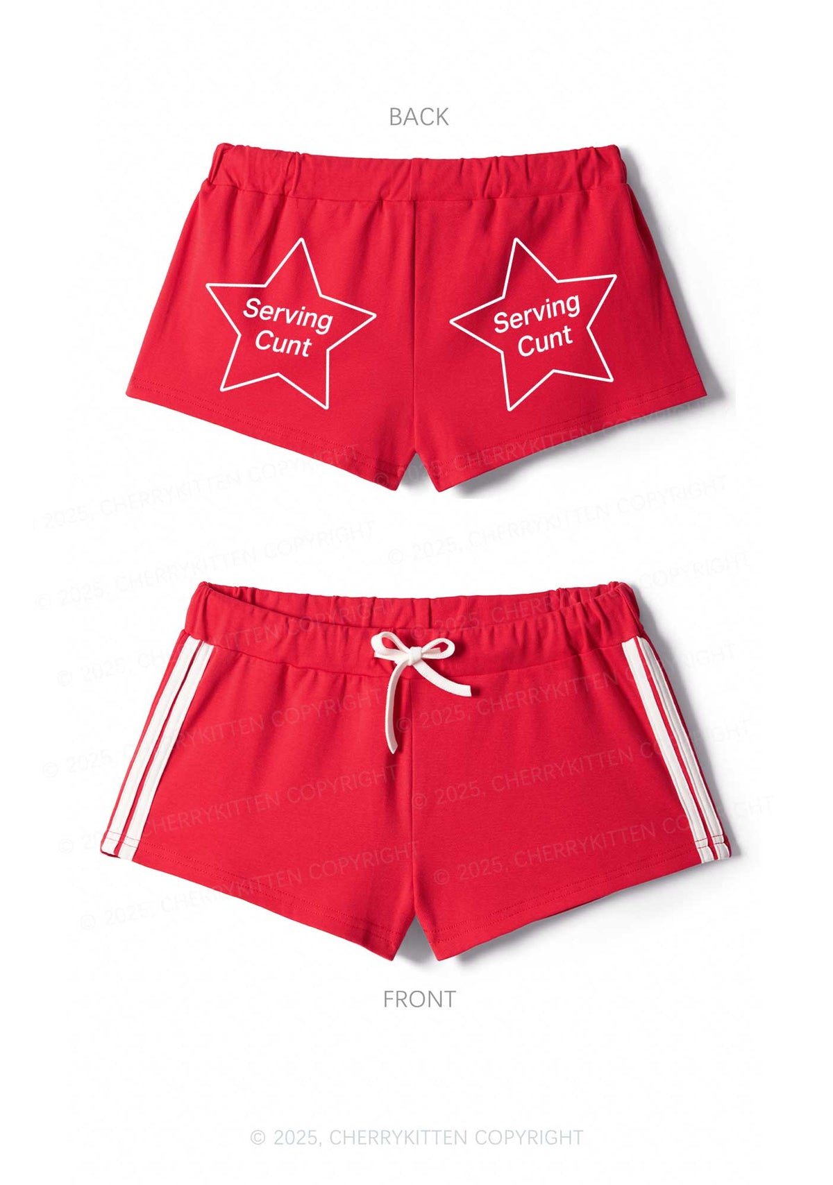 Serving Count Y2K Drawstring Mini Shorts Cherrykitten