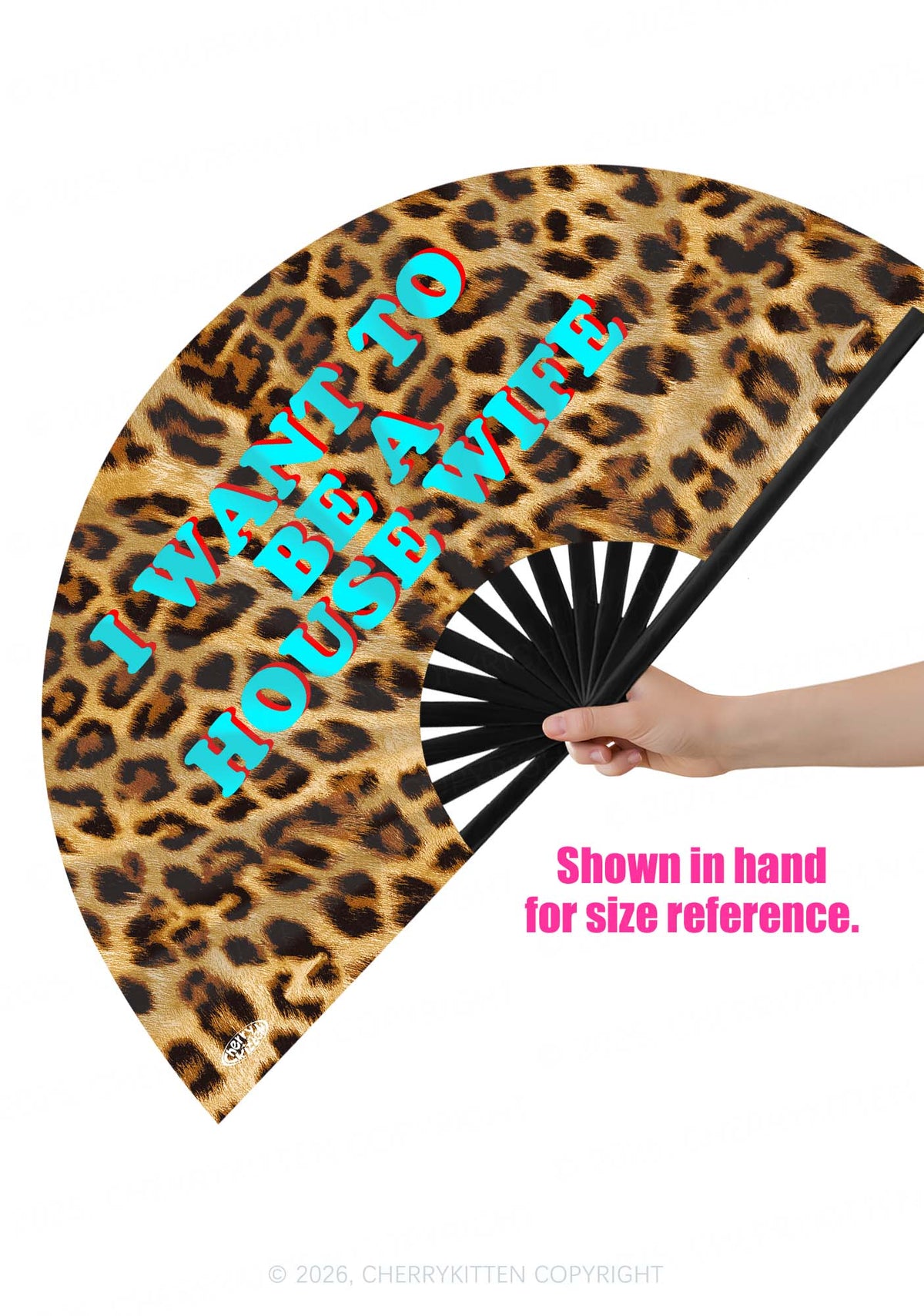 I Want To Be House Wife Y2K Rave Hand Fan Cherrykitten