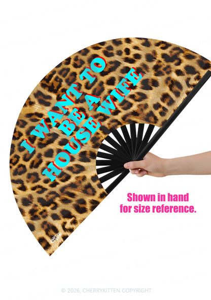 I Want To Be House Wife Y2K Rave Hand Fan Cherrykitten
