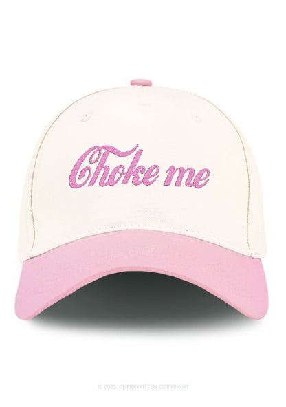 Embroidered Choke Me Y2K Color Block Baseball Cap Cherrykitten