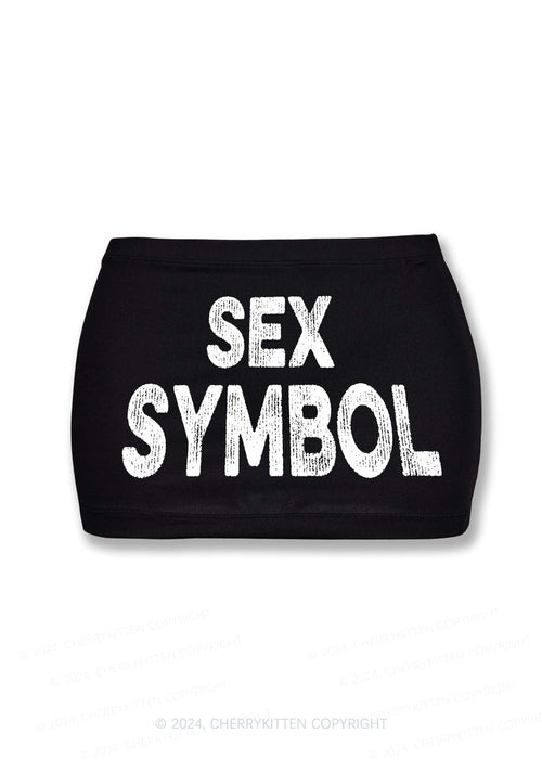 Sx Symbol Y2K Mini Hip Skirt Cherrykitten