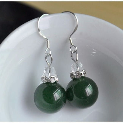Natural Jadeite Bead Earrings