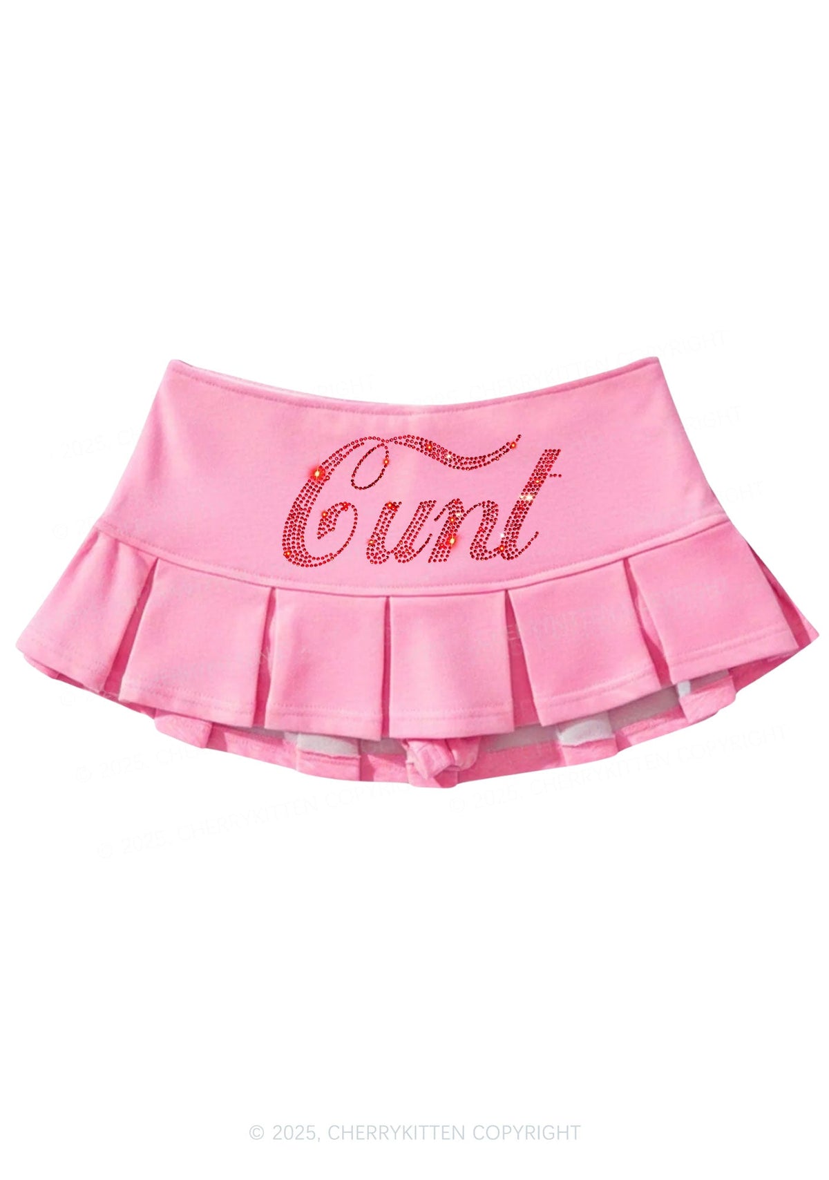 Rhinestone Special Cxxt Y2K Mini Pleated Skirts Cherrykitten