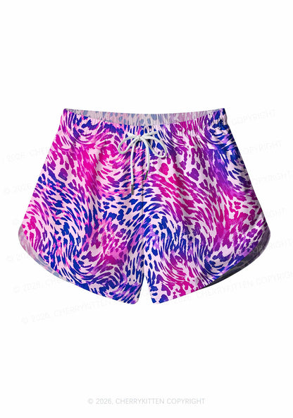 Bisexual Leopard Pride Y2K Print Men Beach Shorts Cherrykitten