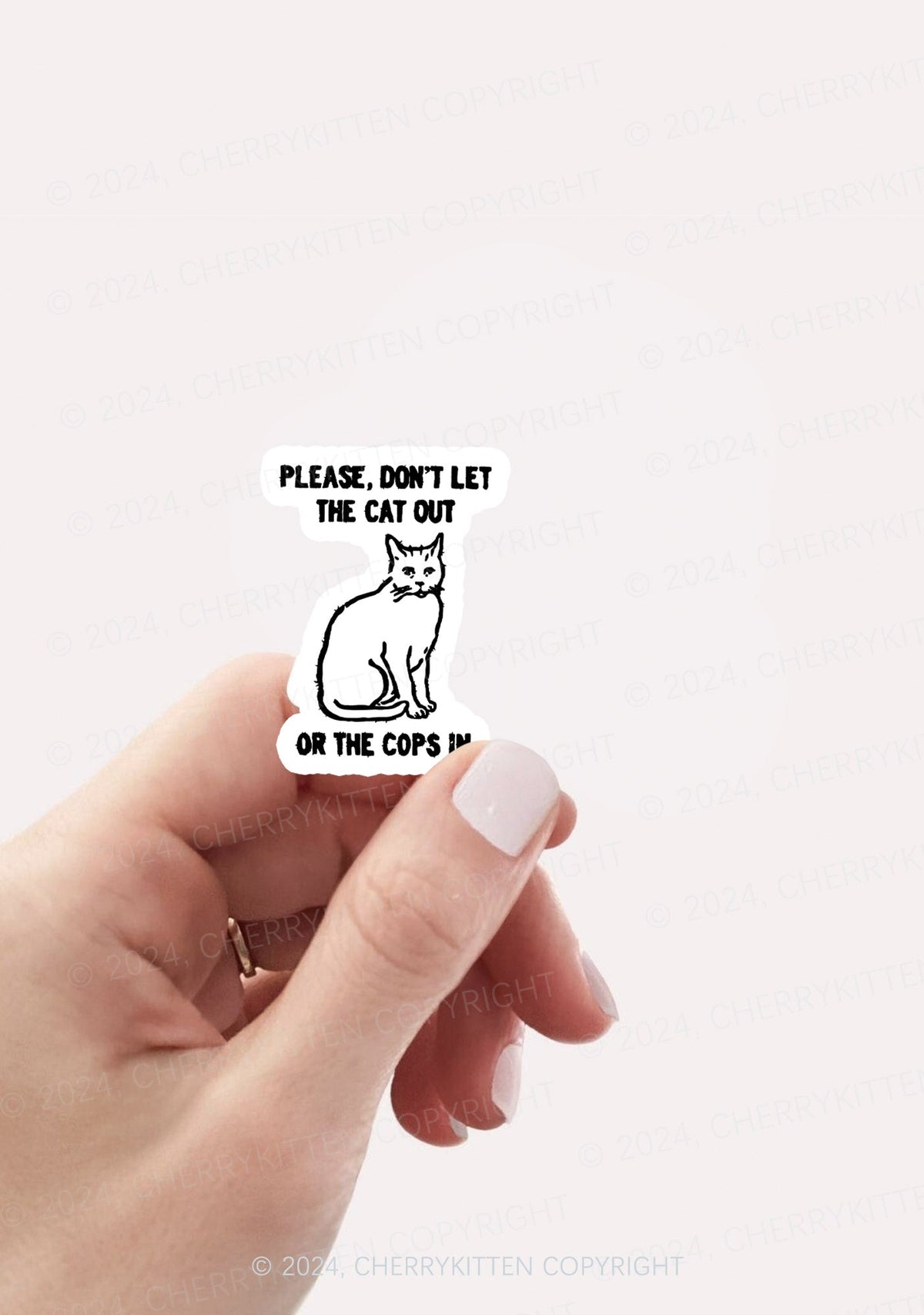 Don't Let The Cat Out 1Pc Y2K Sticker Cherrykitten