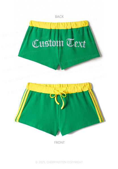 Custom Text Glitter Y2K Drawstring Mini Shorts Cherrykitten