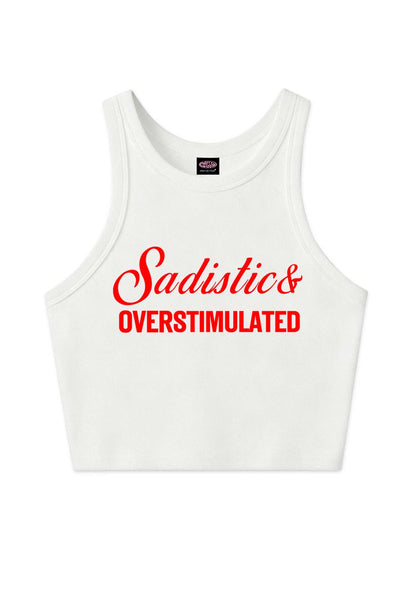 Sadistic Overstimulated Y2K Crop Tank Top Cherrykitten